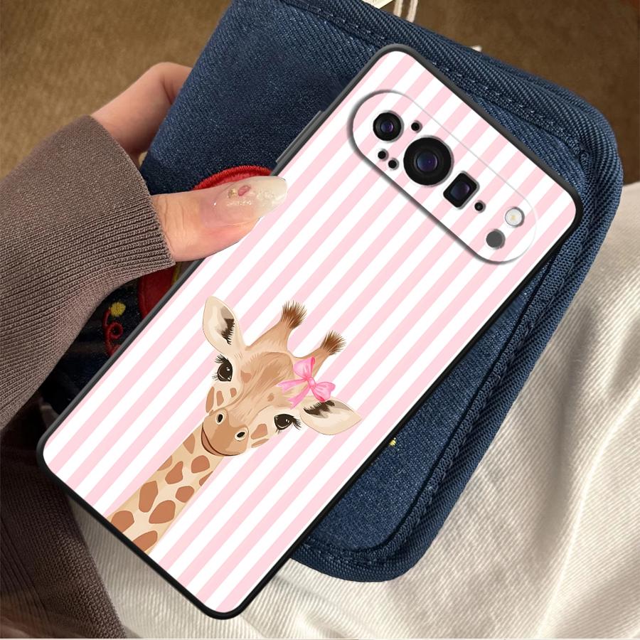 Phone Cases Pixel 10 Pro - Casing Penutup Ponsel Funda Jerapah Kartun