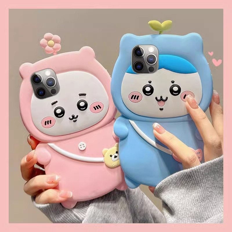 Phone Cases Japanese - Casing Ponsel Silikon Bunga Chiikawa 3D
