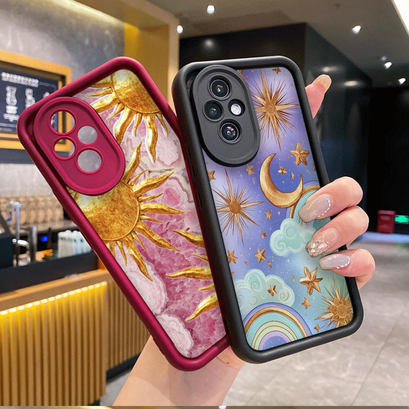 Phone Cases Vintage - Casing Ponsel Cetak Bulan Matahari Langit