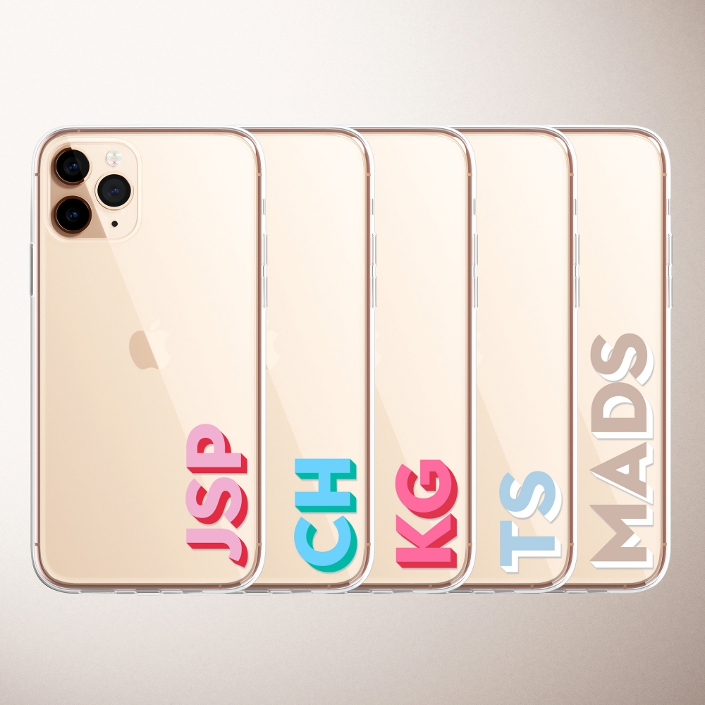 Monogram Custom Case - Casing ponsel huruf awal lembut bening