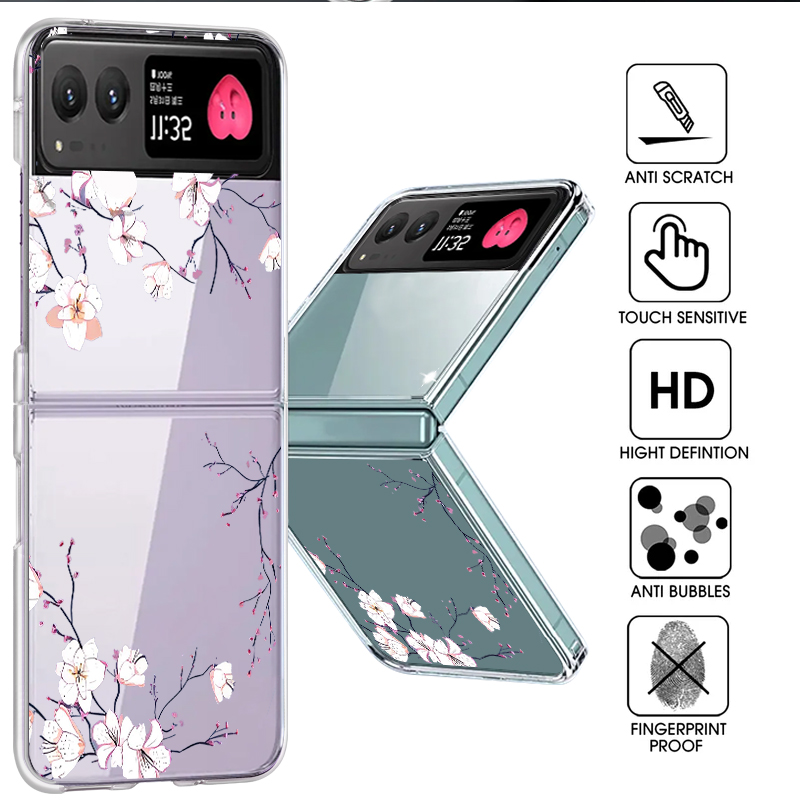 Phone Cases For Motorola - Casing Ponsel Pola Bunga Putih untuk