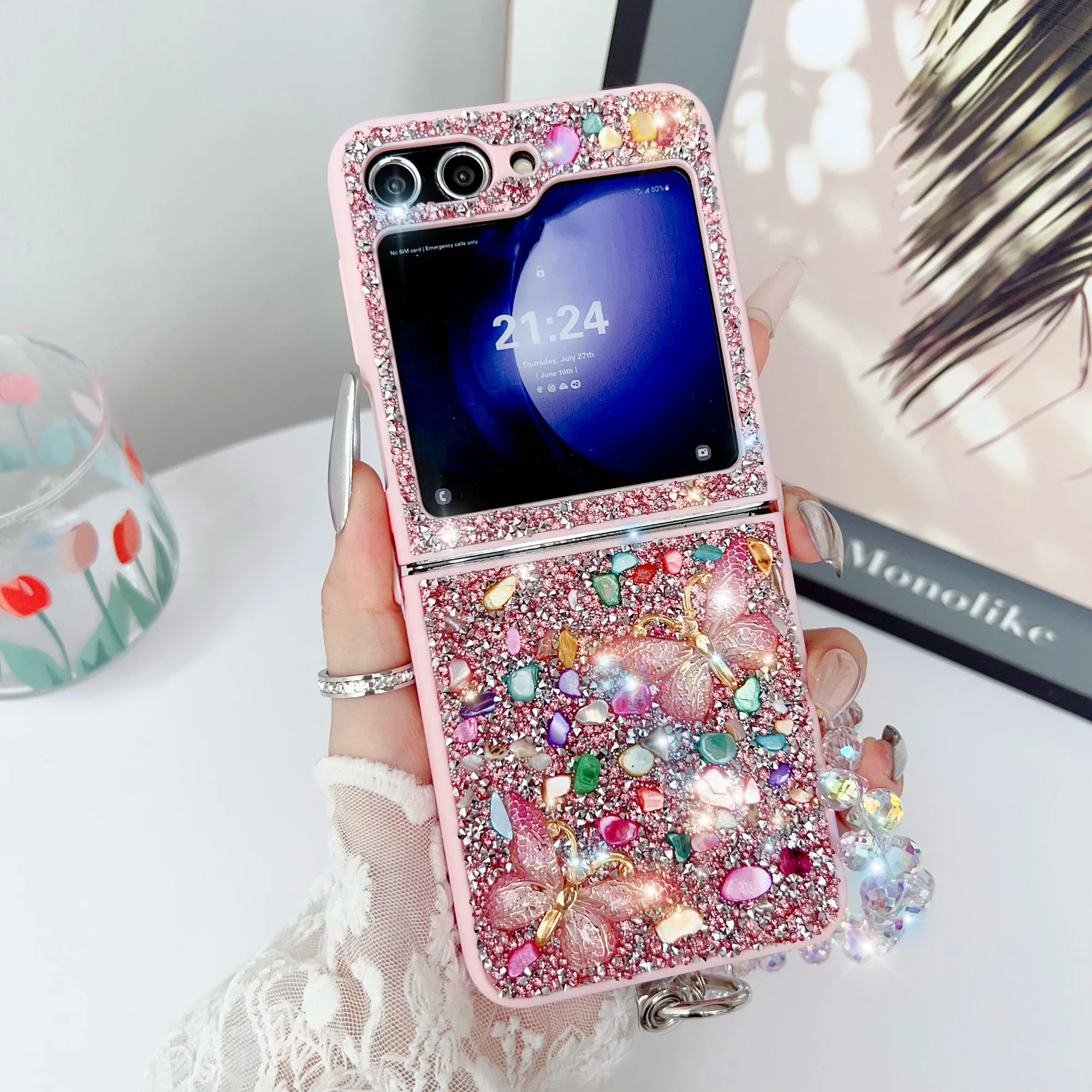Phone Cases Z Flip 6 - Casing Ponsel Glitter Mewah untuk Samsung