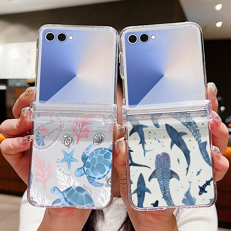 Phone Cases Z Flip 6 - Casing Ponsel Cangkang Hiu untuk Samsung