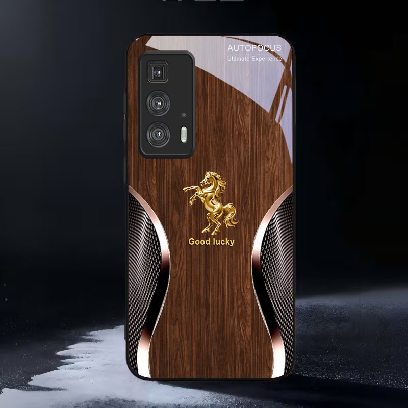 Phone Cases For Motorola - Casing Ponsel Kaca Hitam Golden Steed