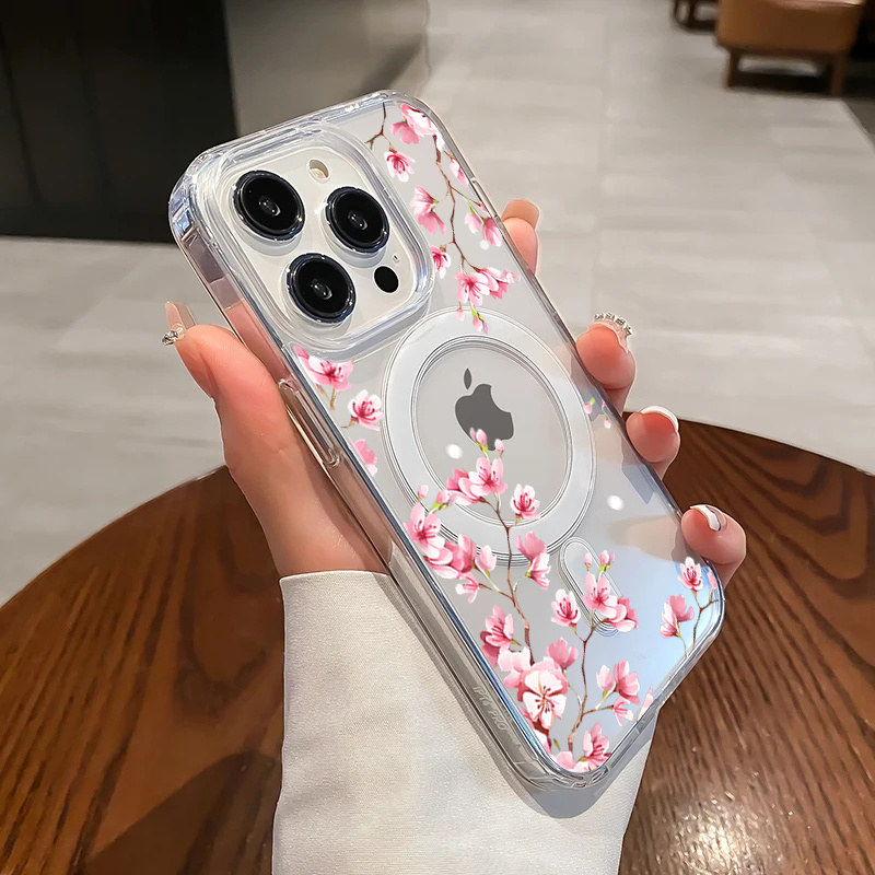 Phone Cases Luxury - Casing Bunga INS Merah Muda Mewah