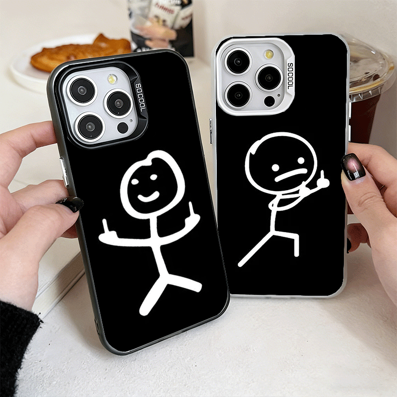 Phone Cases Quirky - Casing HP Anti Benturan Funny Stickman