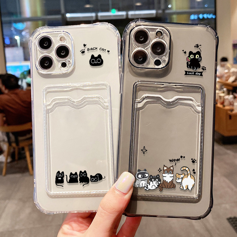 Phone Cases Holder - Casing Ponsel Kucing Hitam Lucu Untuk