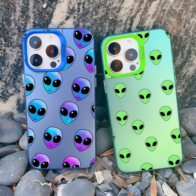 Phone Cases Quirky - Casing Ponsel Laser Alien Kartun Lucu