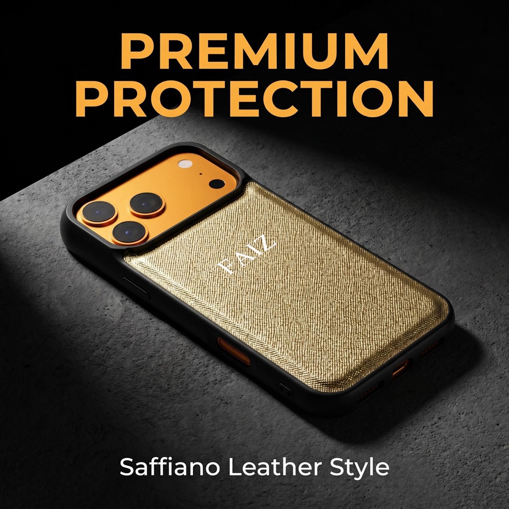 Casing Kulit Saffiano Minimali - Monogram Custom Case ulasan dan harga