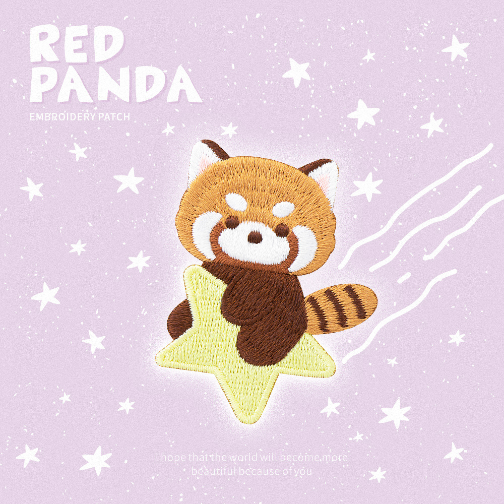 Lucu Panda merah bordir Patch  - Phone Cases Eco Friendly ulasan dan harga