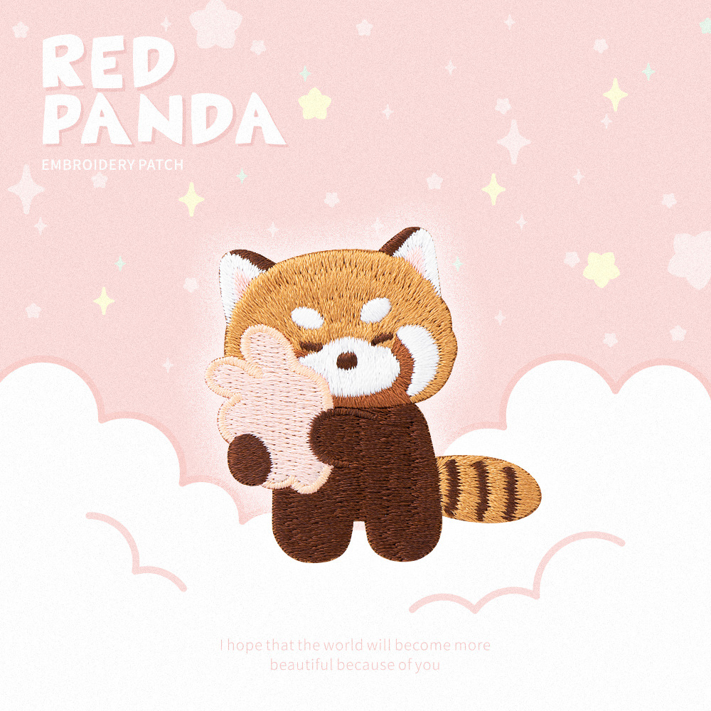 Lucu Panda merah bordir Patch  - Phone Cases Eco Friendly ulasan dan harga